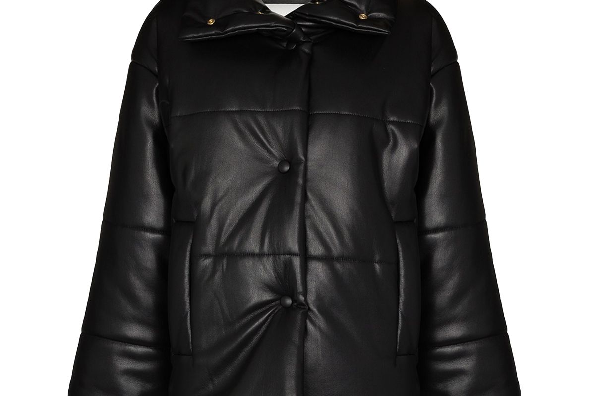 nanushka hide vegan leather puffer jacket