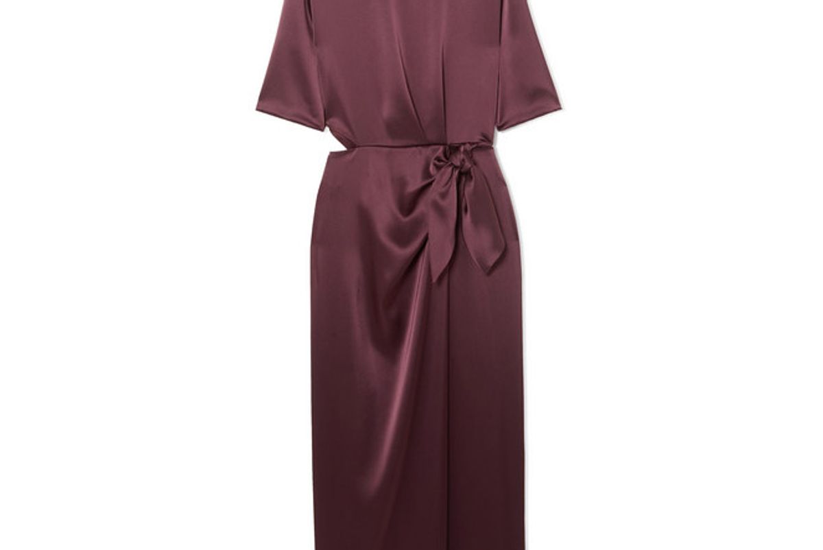 nanushka saffron cutout satin midi dress