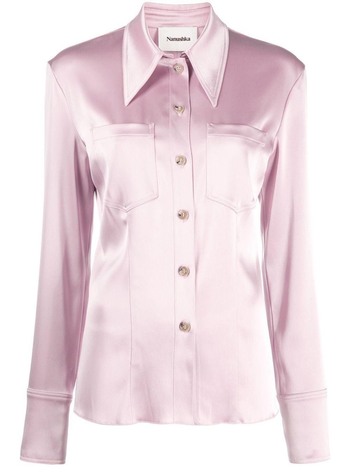 nanushka tippi satin shirt