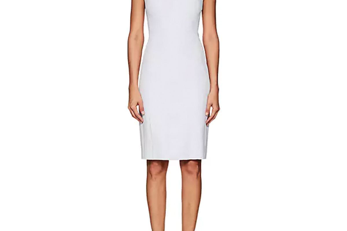 narciso rodriguez crepe fitted sheath dress