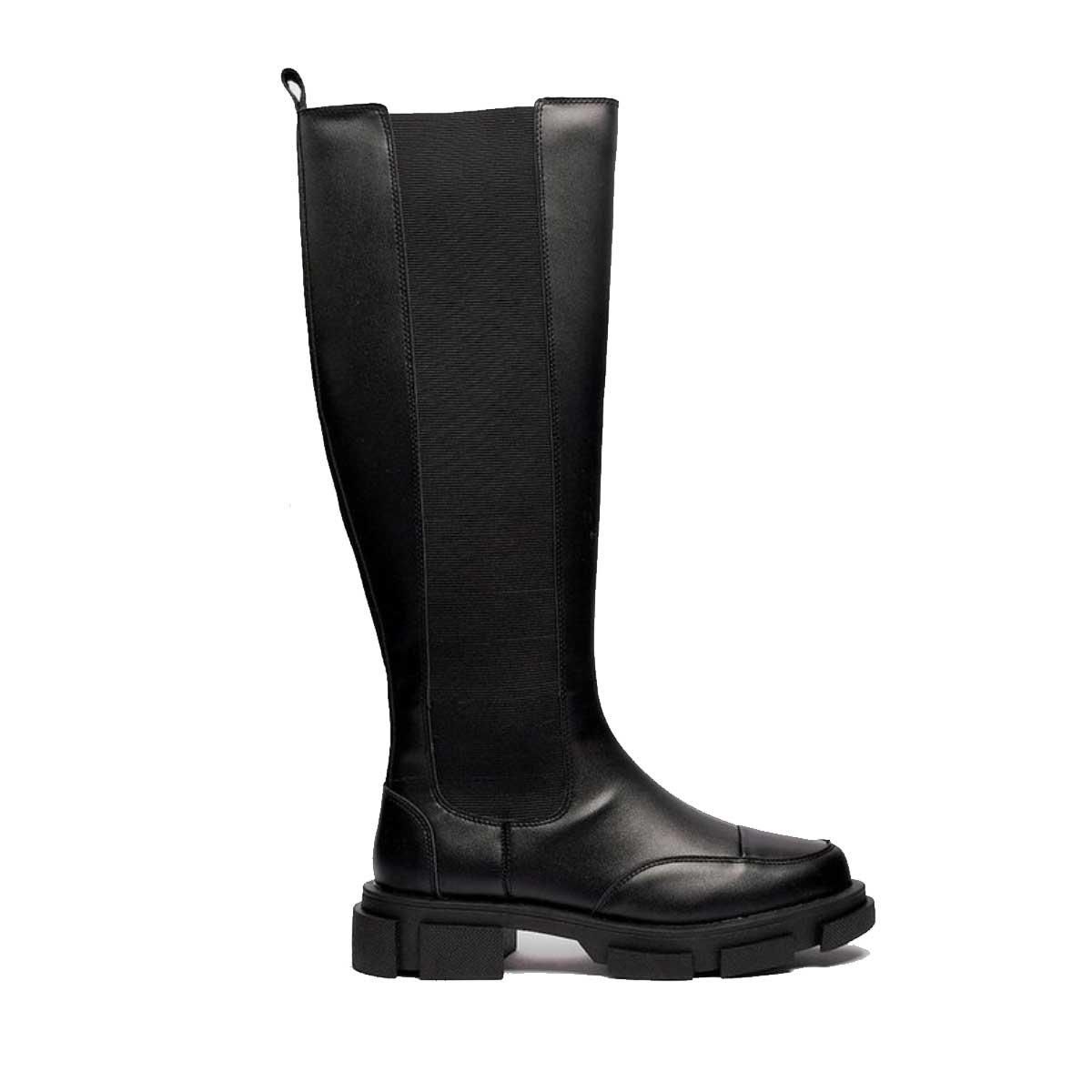 nasty gal faux leather wellie knee high boots