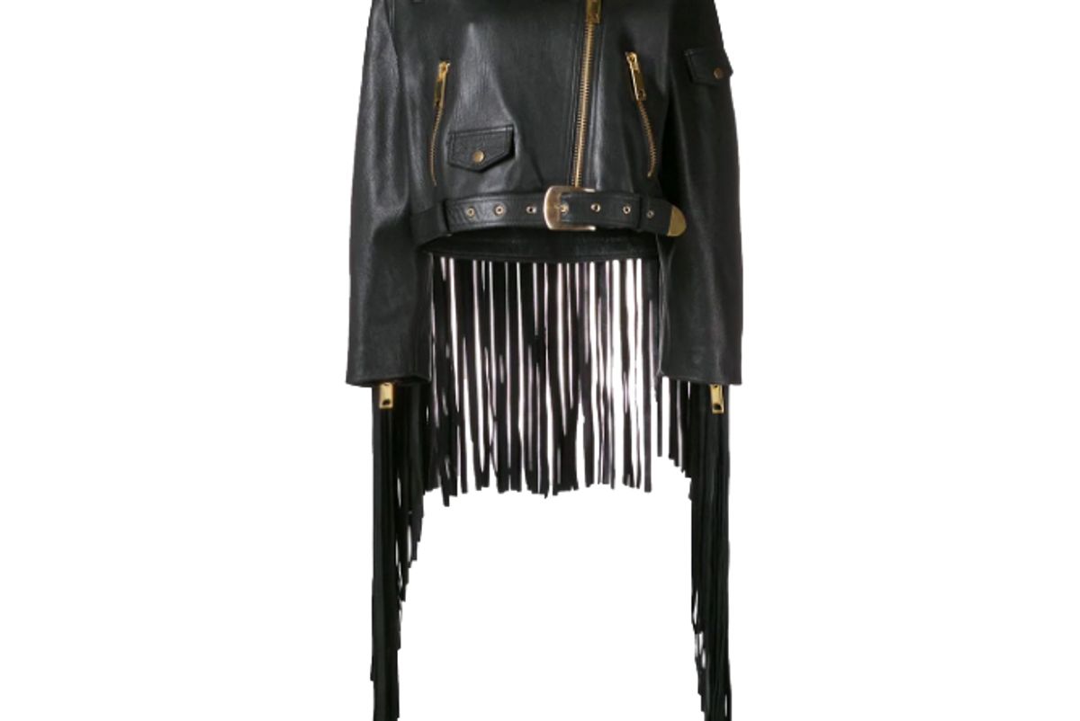 natasha zinko oversized fringed jacket