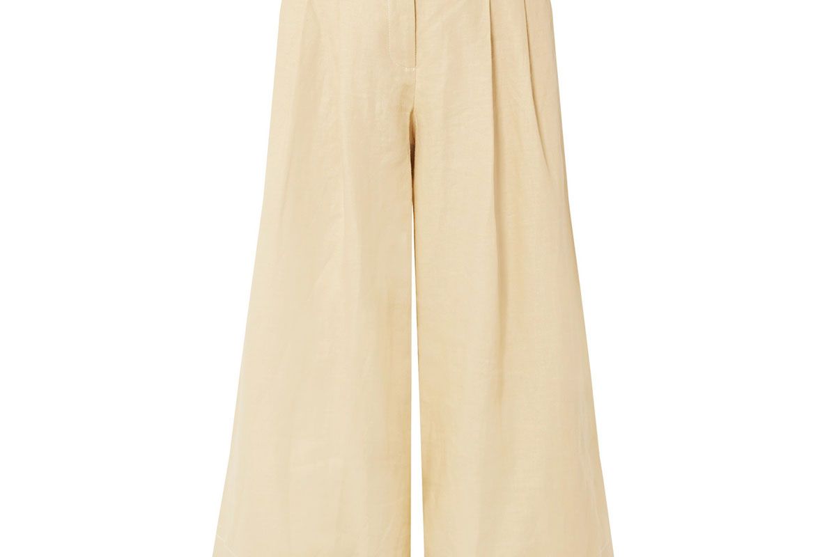 nicholas belted cropped linen culottes