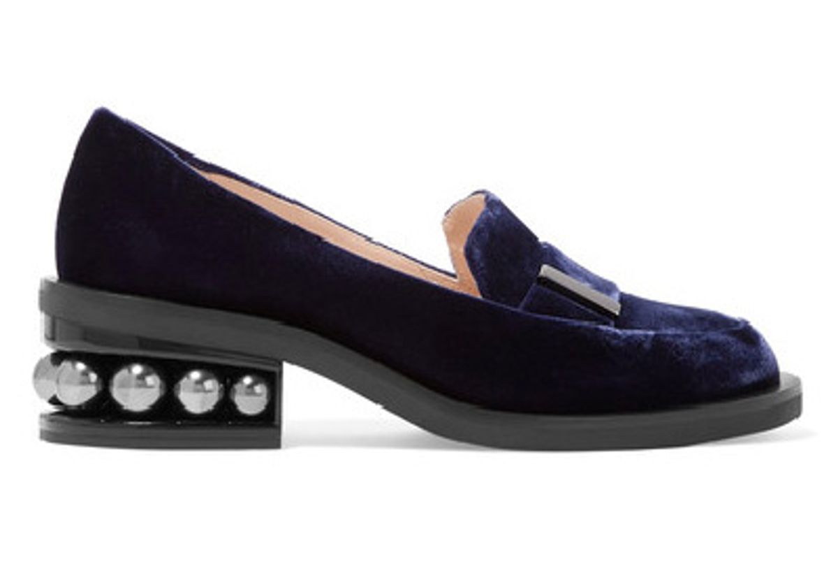 Casati embellished velvet loafers