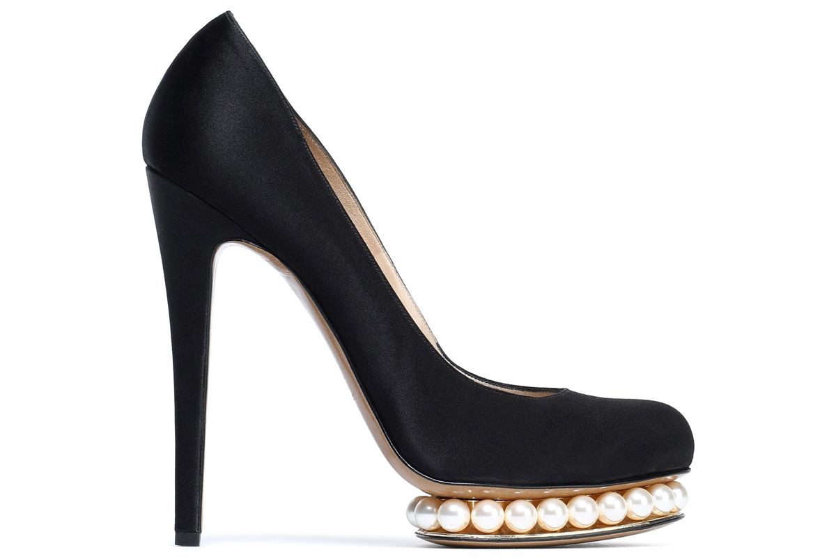 nicholas kirkwood embellished satin platform pumps