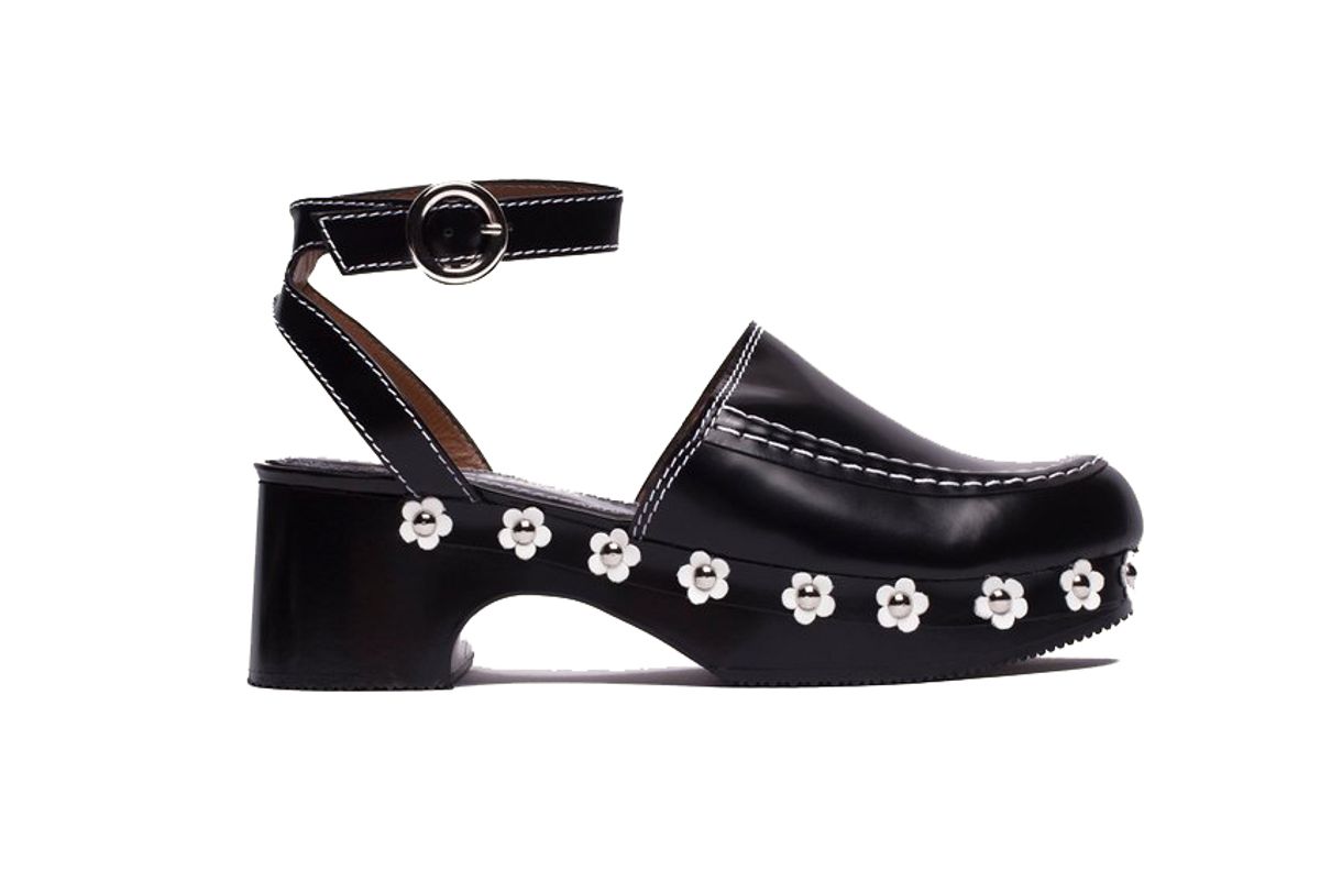 nicole saldana black flower stud platforms