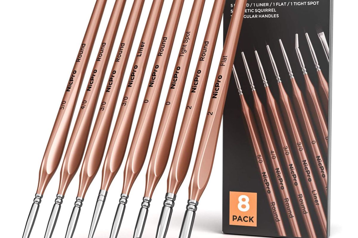 nicpro rose gold micro detail paint brush set