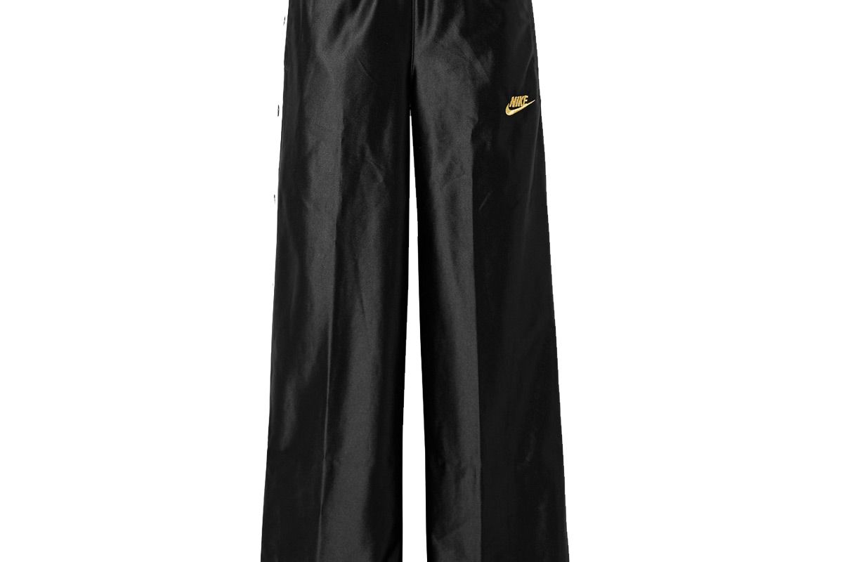 nike glam dunk striped satin jersey track pants