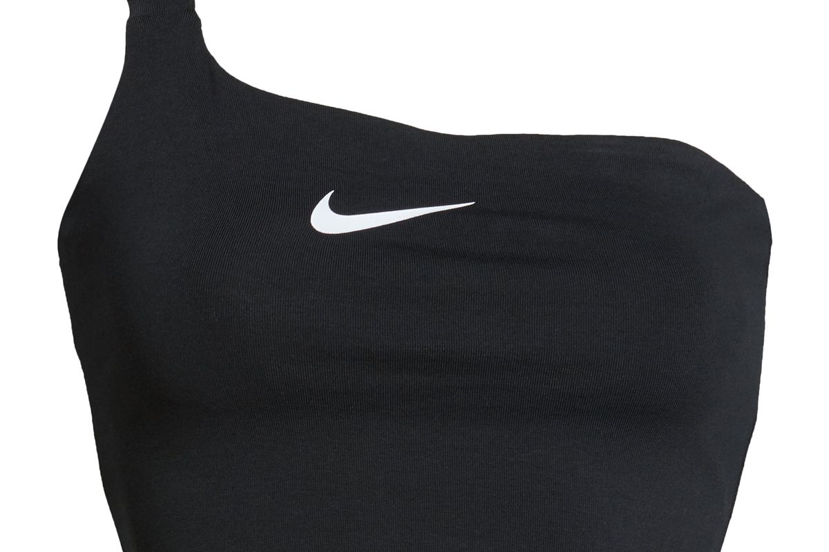 nike womens nike sportswear swoosh one strap cropped tank