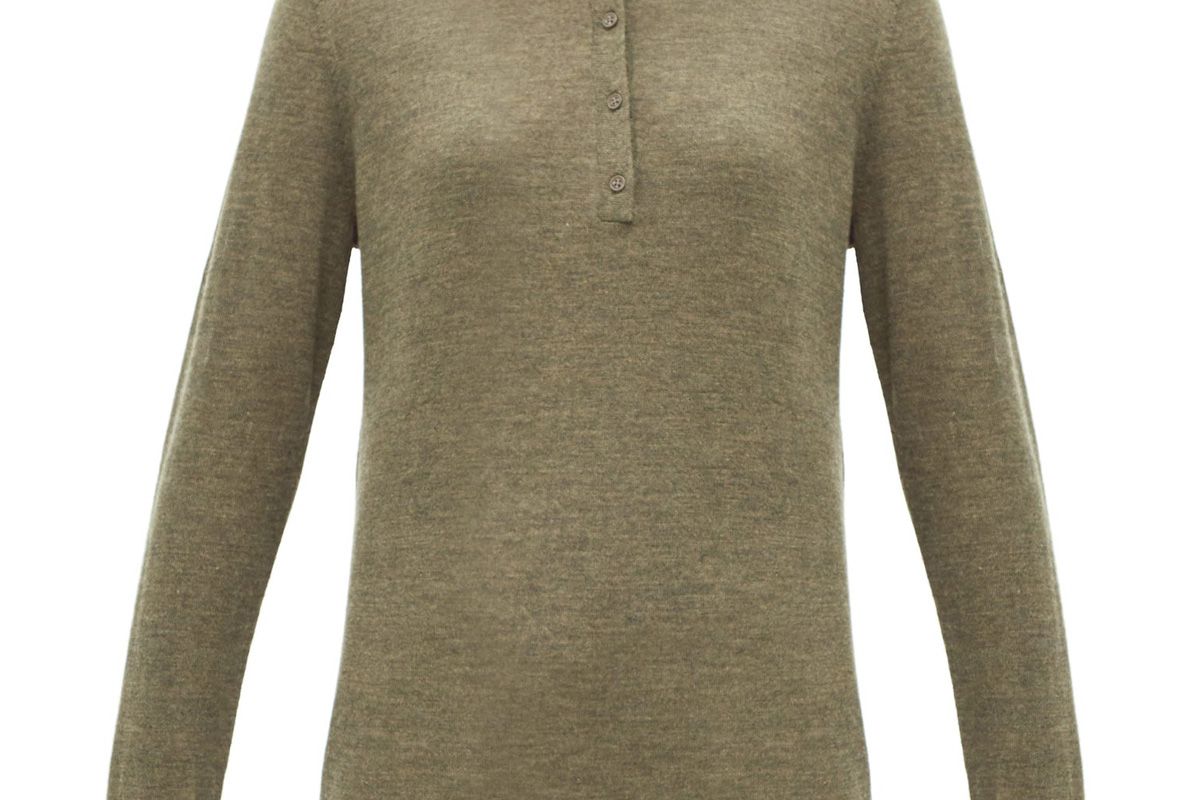 nili lotan cashmere long sleeved polo shirt