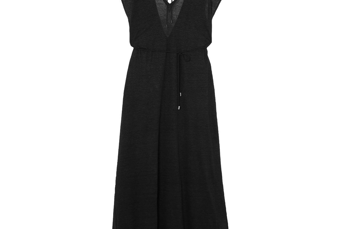 ninety percent belted linen jersey maxi dress