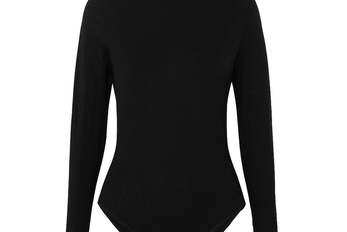 ninety percent stretch tencel turtleneck bodysuit