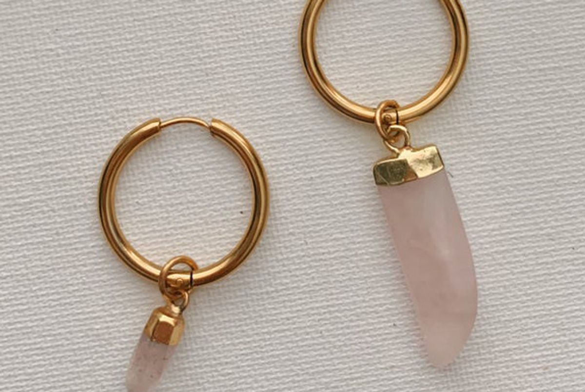 nirvana wild moxies rose quartz earrings