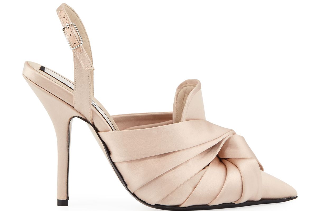 no. 21 knotted satin slingback sandal