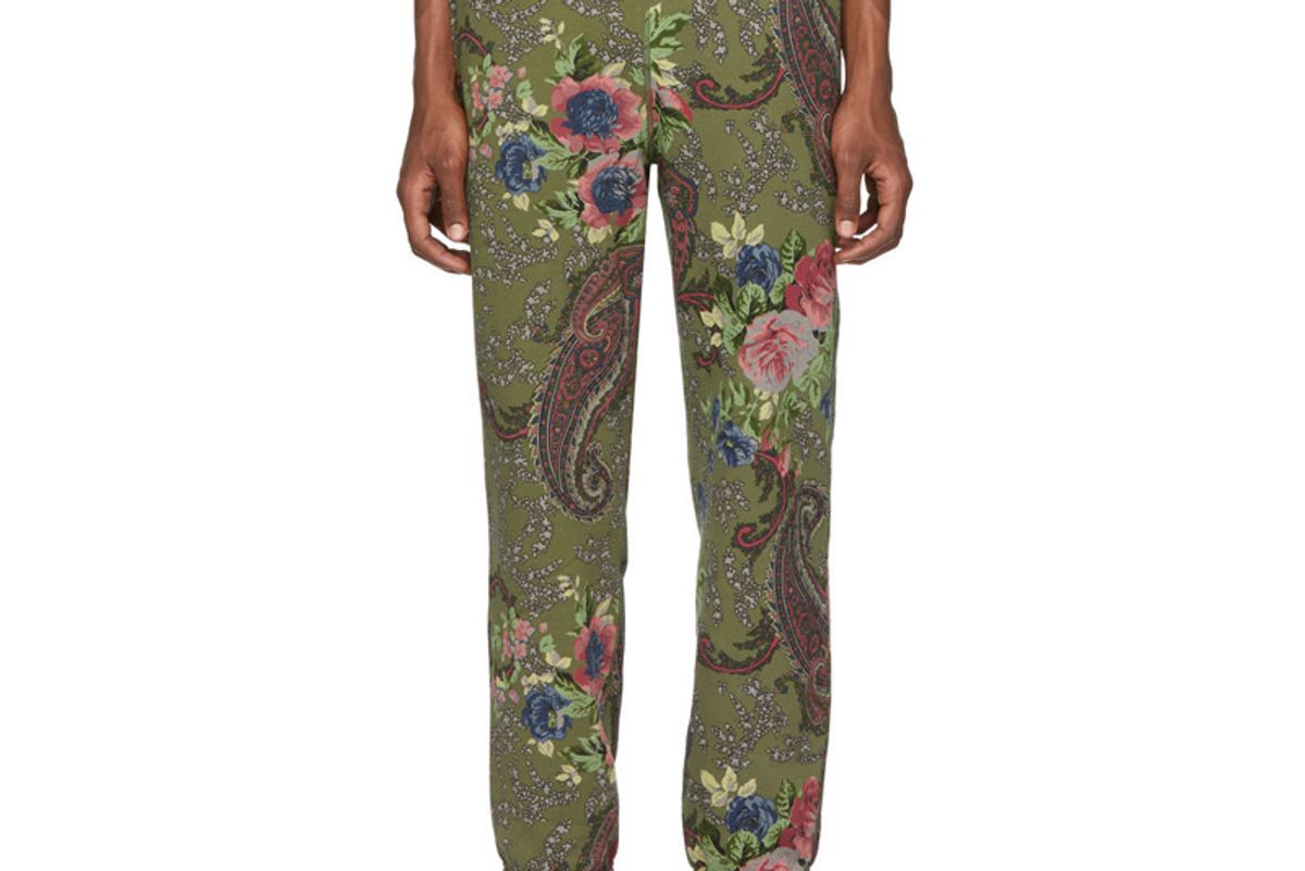 noah nyc green paisley lounge pants