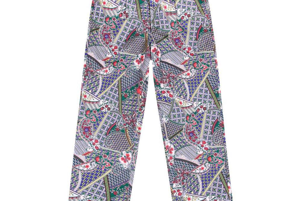 noah single pleat paisley pant