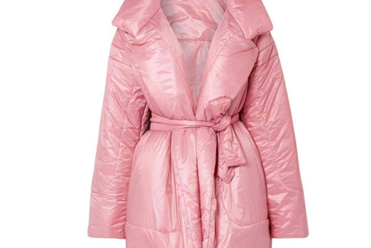 norma kamali belted quilted shell coat shop