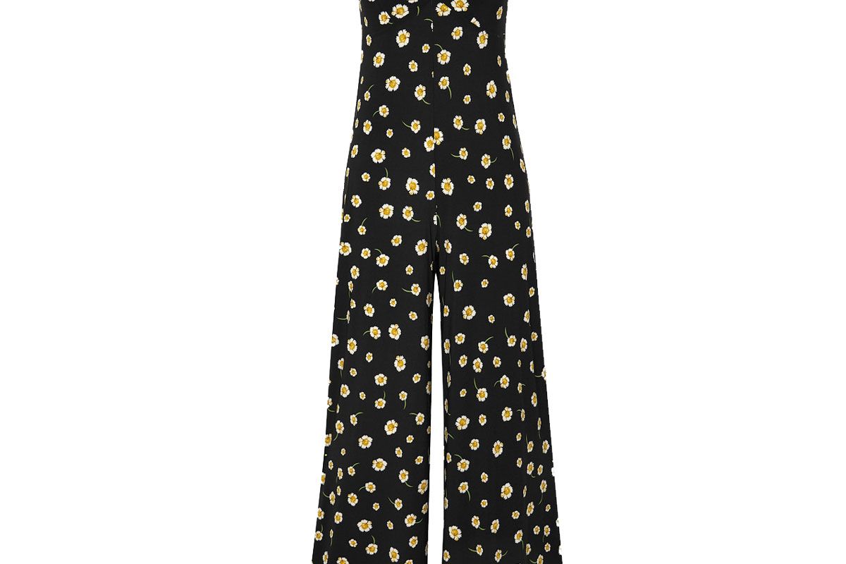 norma kamali floral print stretch jersey jumpsuit