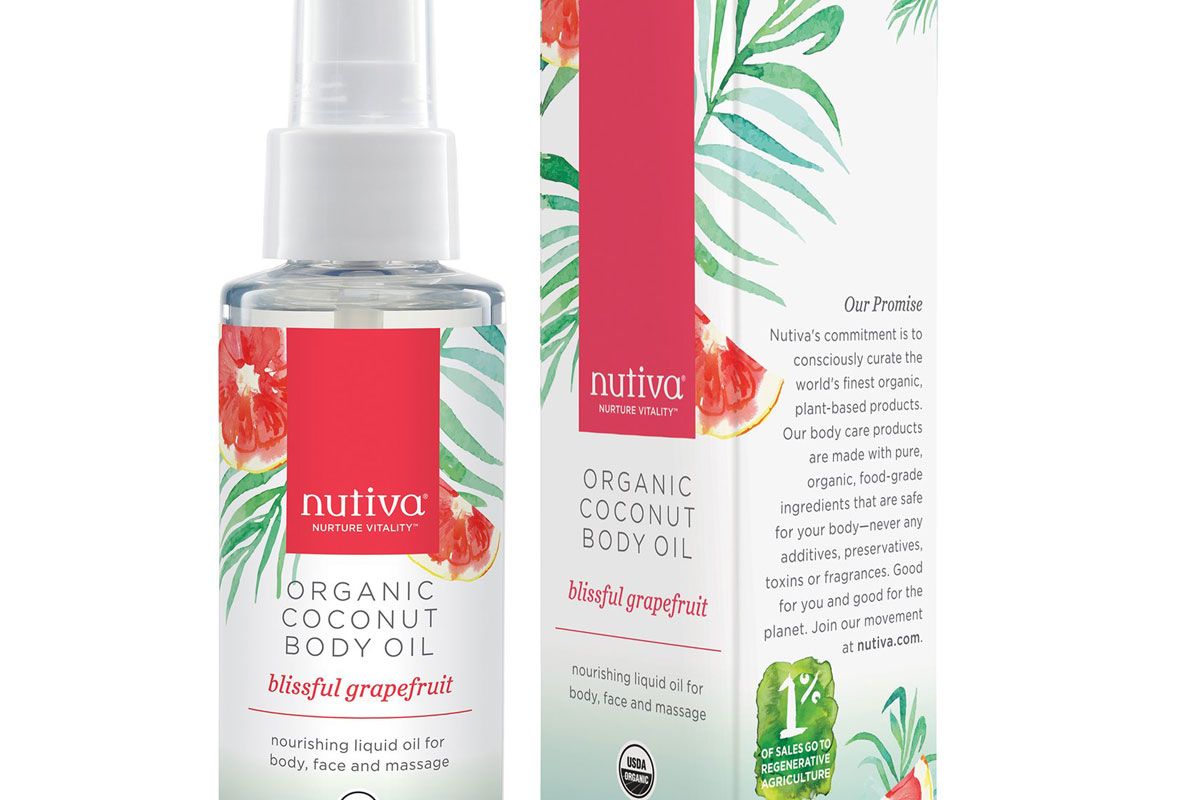 nutiva organic coconut body oil blissful grapefruit
