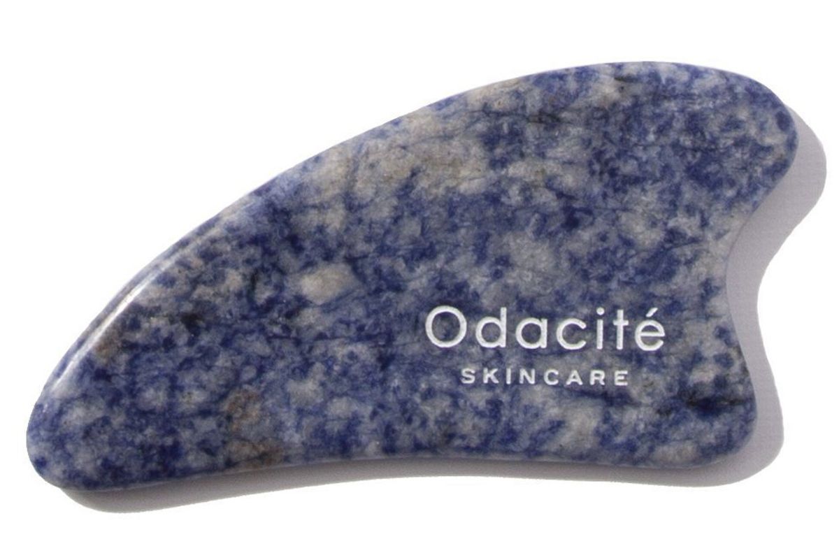 odacite crystal contour gua sha blue sodalite beauty tool