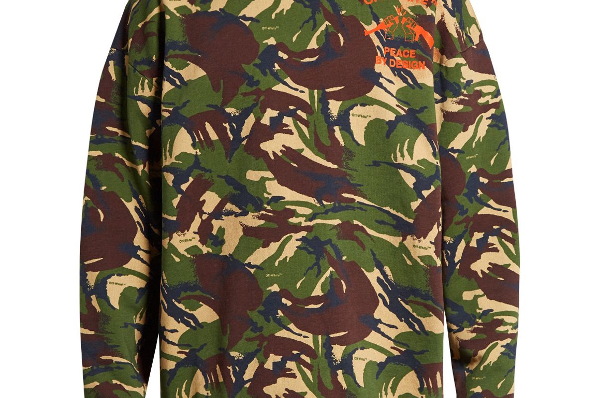 Camouflage-Print Cotton-Jersey Sweatshirt