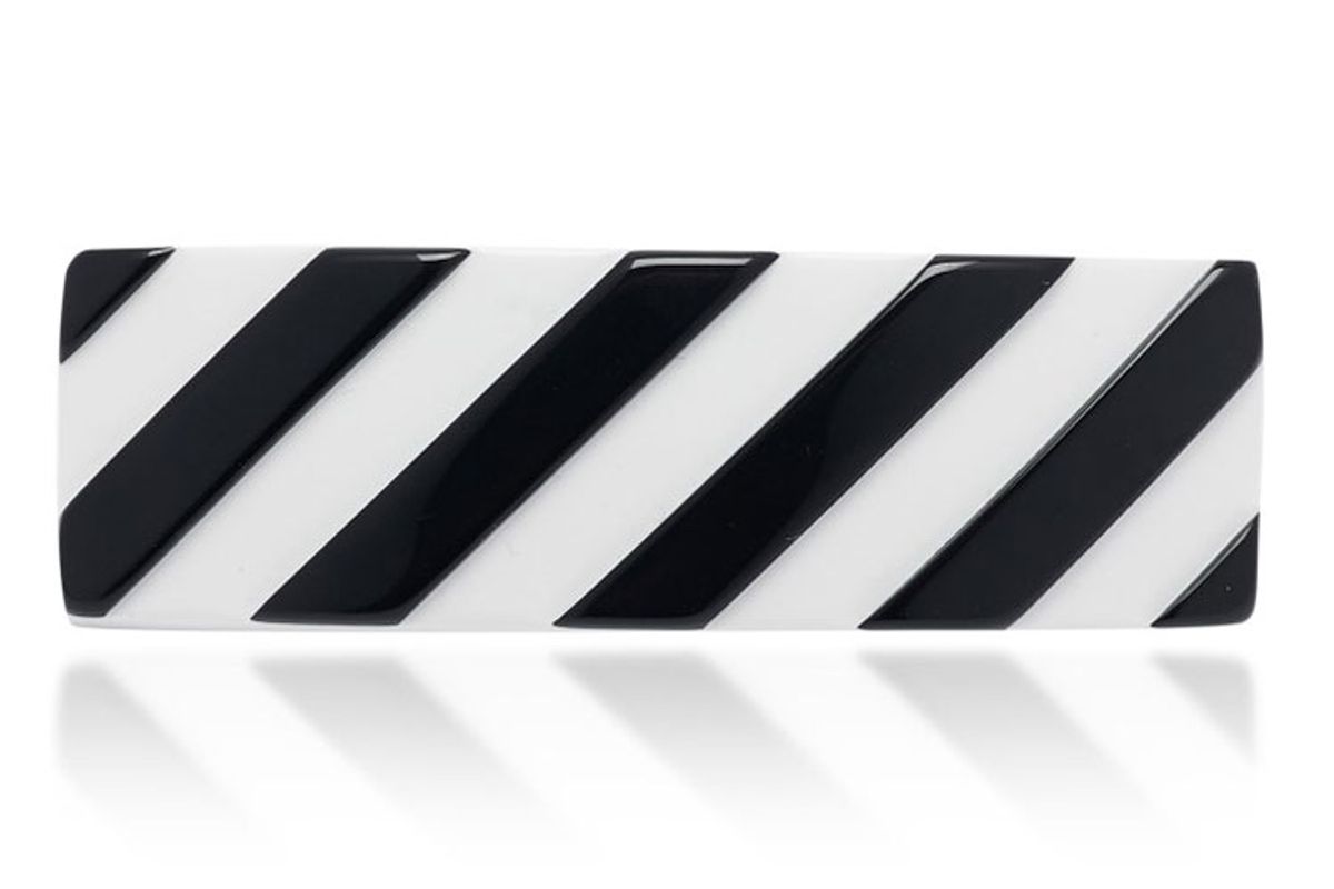 off white co virgil abloh logo striped acetate hair clip