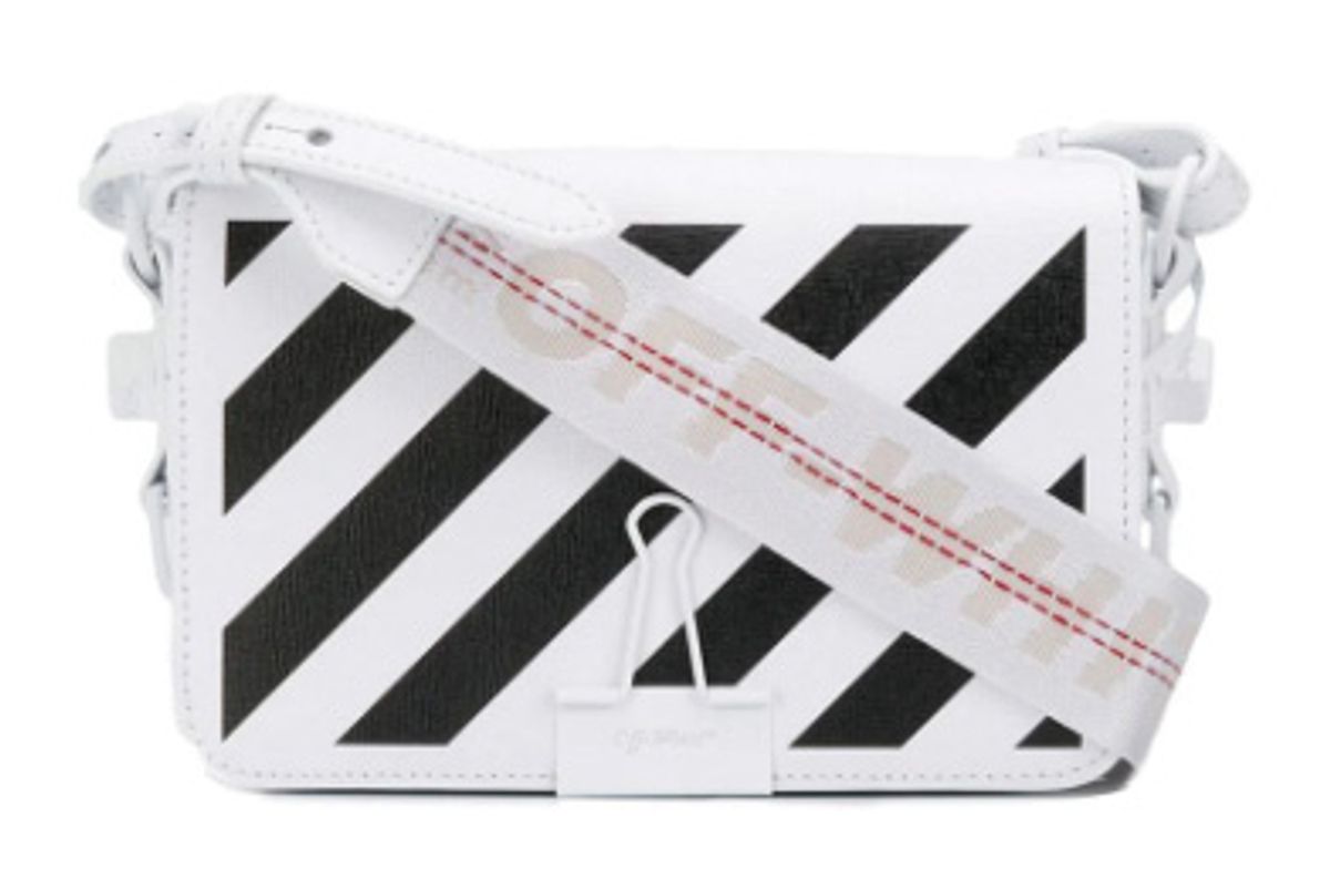 off-white mini diagonal binder clip bag