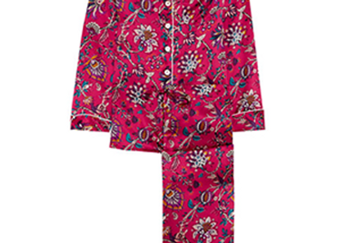 Lila Yasmine Printed Silk-Satin Pajama Set