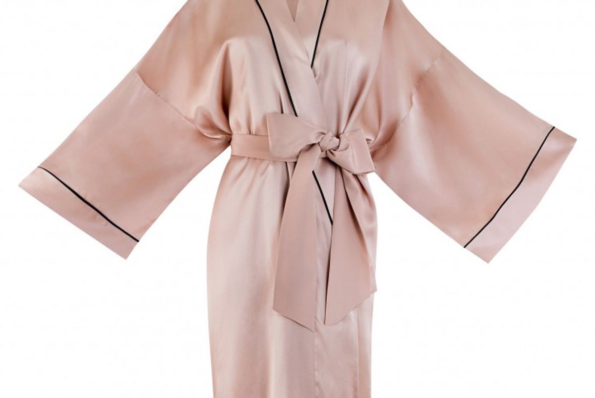 Mimi Oyster Short-Length Silk Kimono