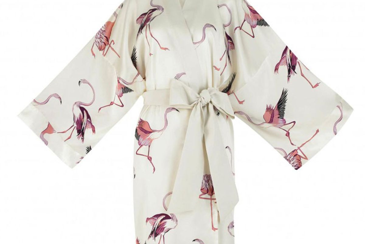 olivia von halle mimi peregrine short length silk kimono