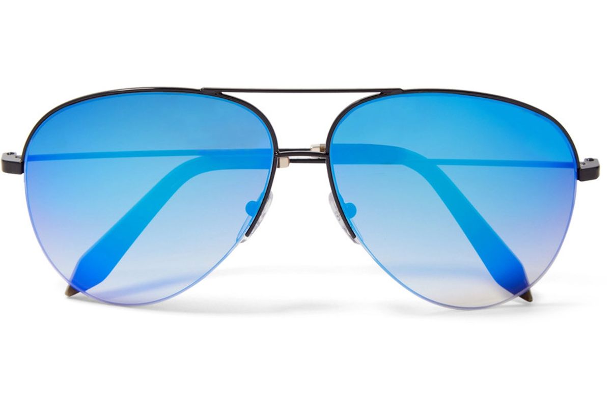 Aviator-Style Metal Mirrored Sunglasses