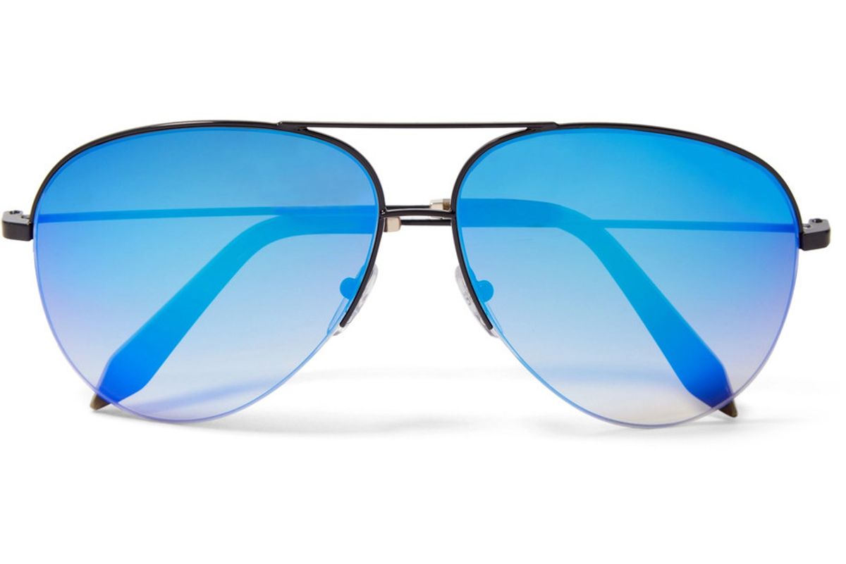 Aviator-Style Metal Mirrored Sunglasses
