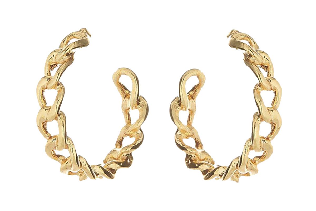 oscar de la renta chain link hoop earrings