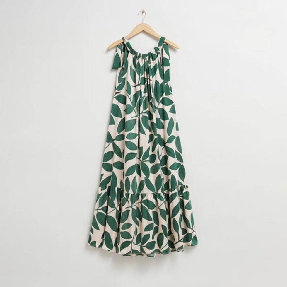 & Other Stories Halterneck Gathered Tier Dress