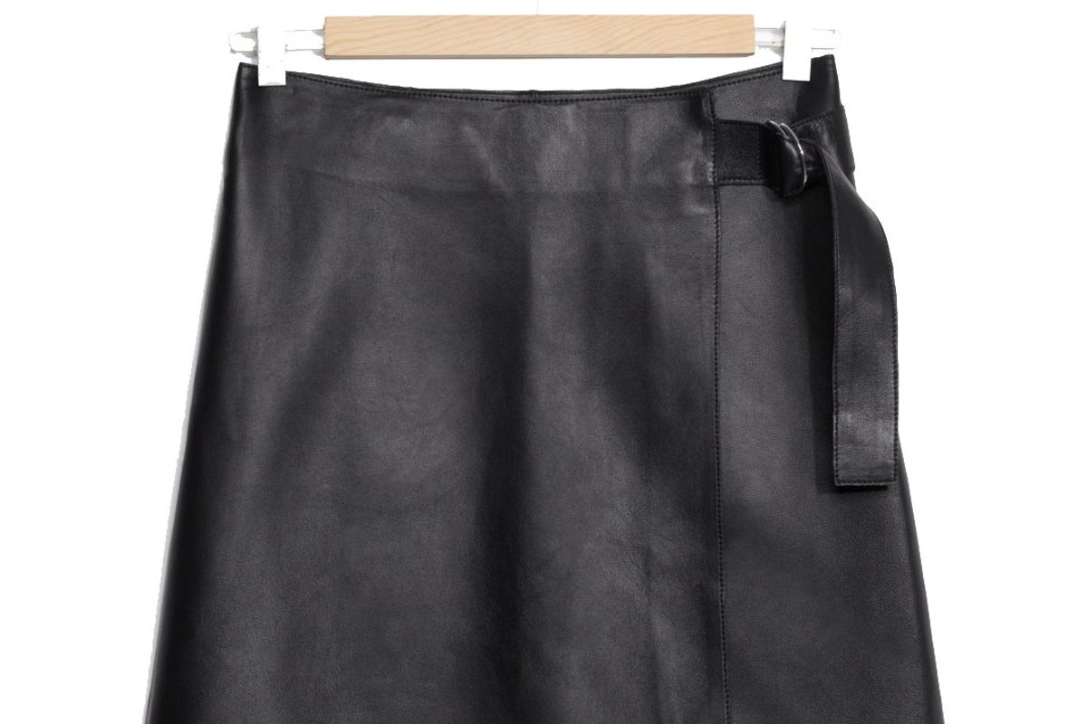 Wrap Leather Skirt