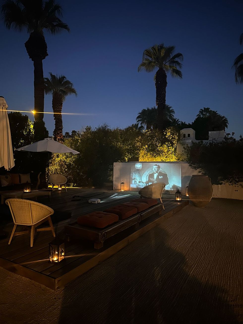 Outdoor Movies at Korakia Pensione in Palm Springs
