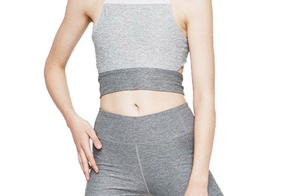 outdoor voices tri tone slashback crop