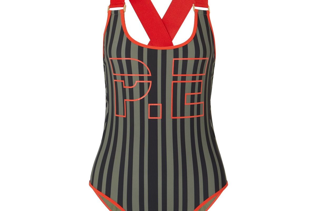 The Back Paddle Striped Printed Swimsuit