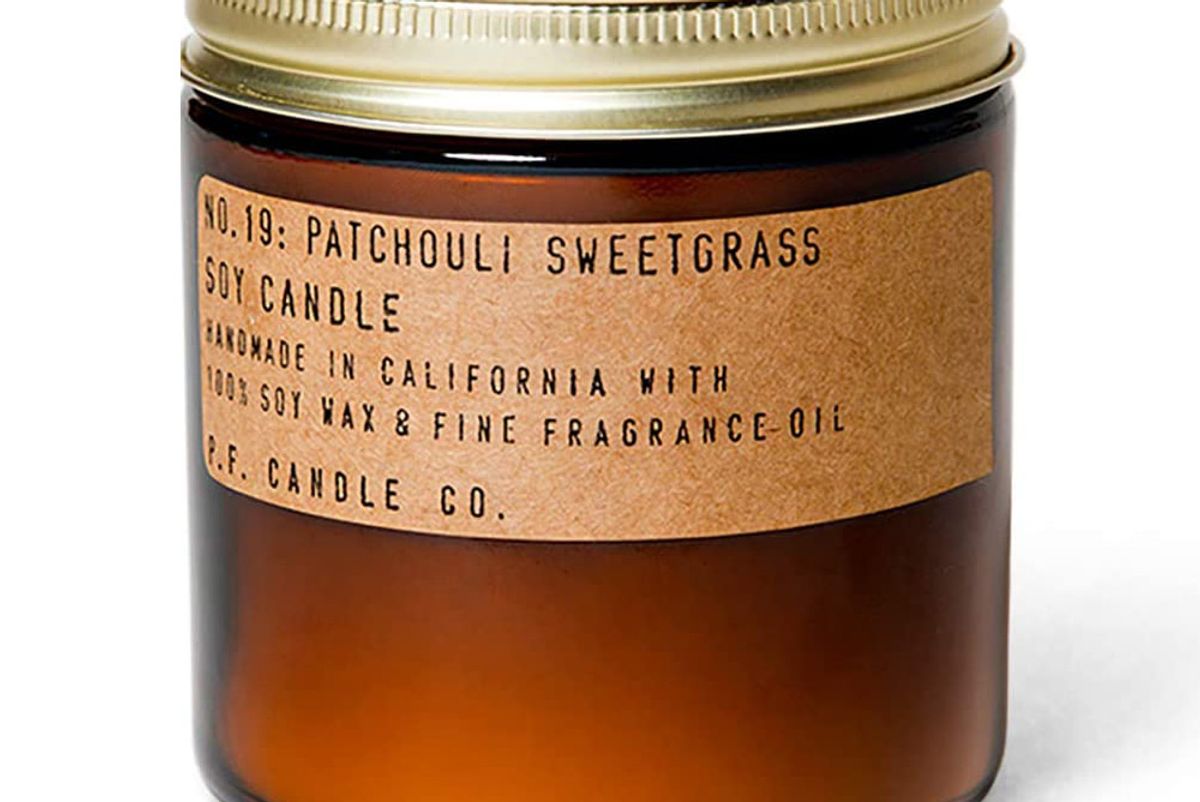 p f candle co patchouli sweetgrass standard candle