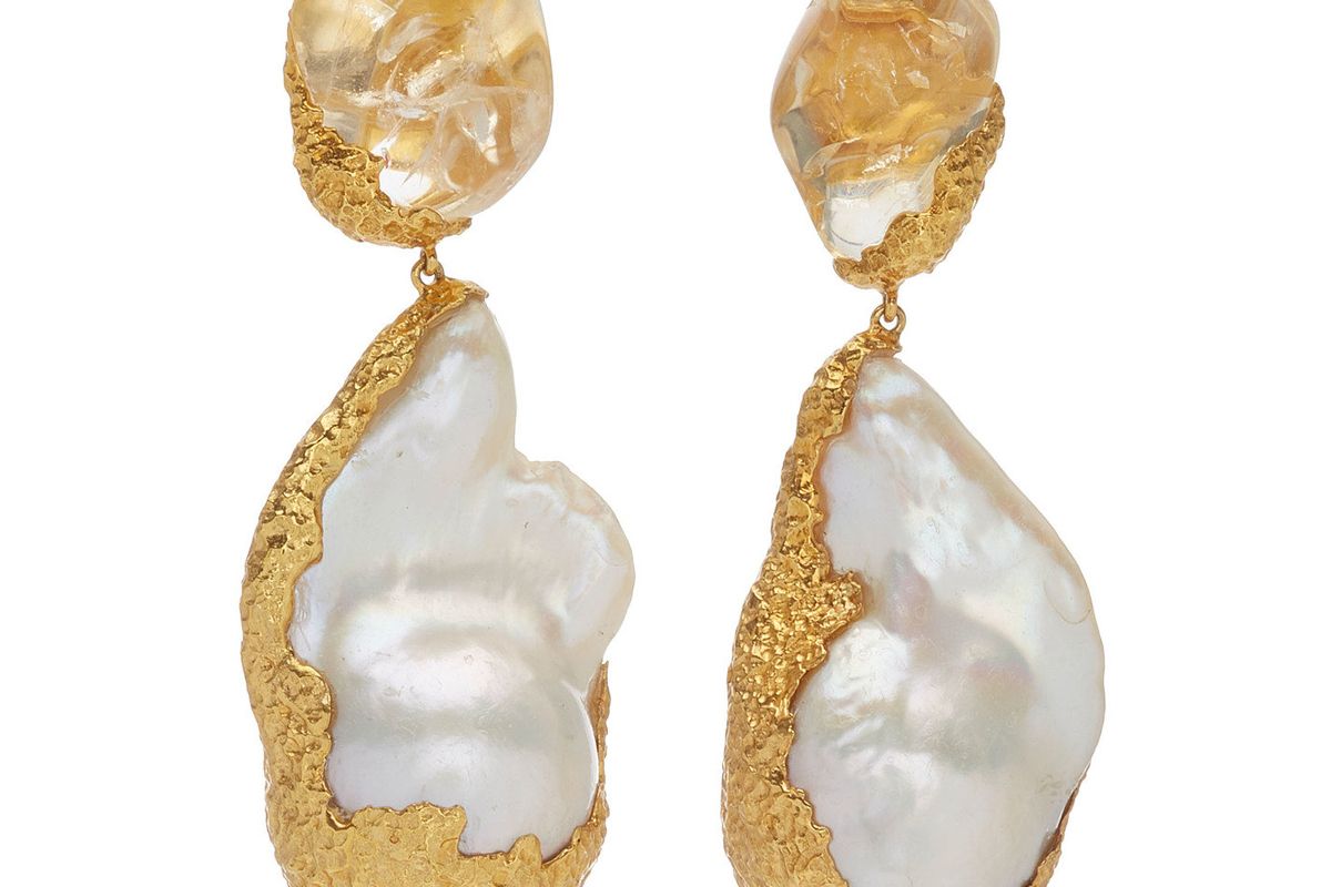 pacharee 18k yellow gold citrine dhin earrings