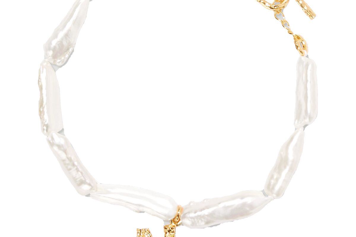 pacharee alphabet gold plated pearl bracelet