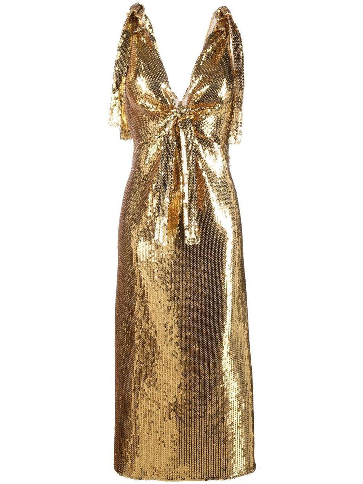 paco rabanne sequined midi dress