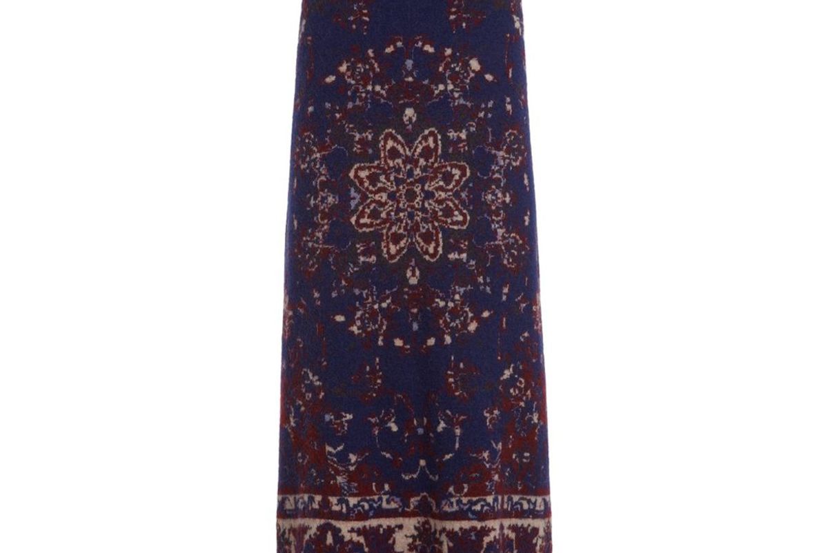 paco rabanne tapestry fringe maxi skirt