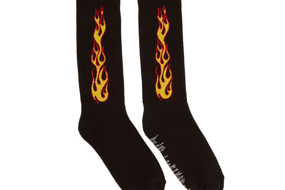 palm angels black flame socks