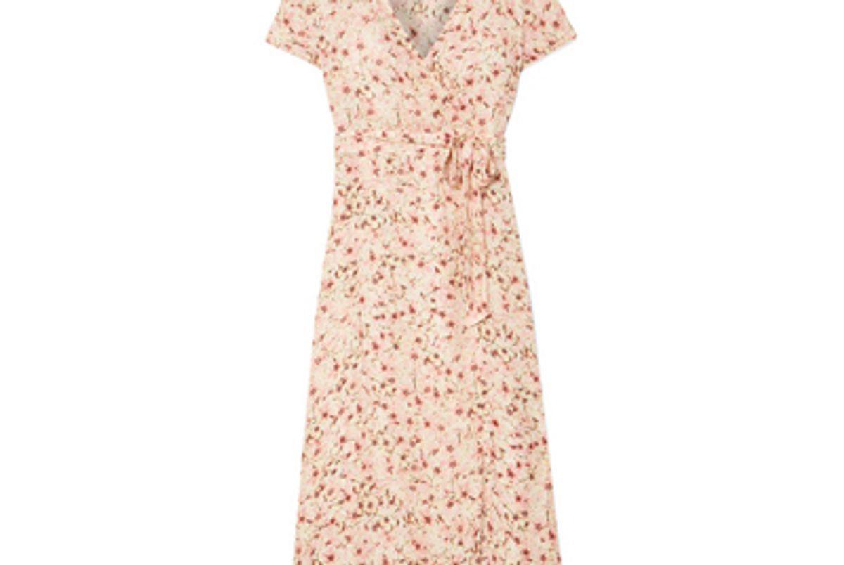 paloma ford siena wrap effect floral print silk chiffon dress