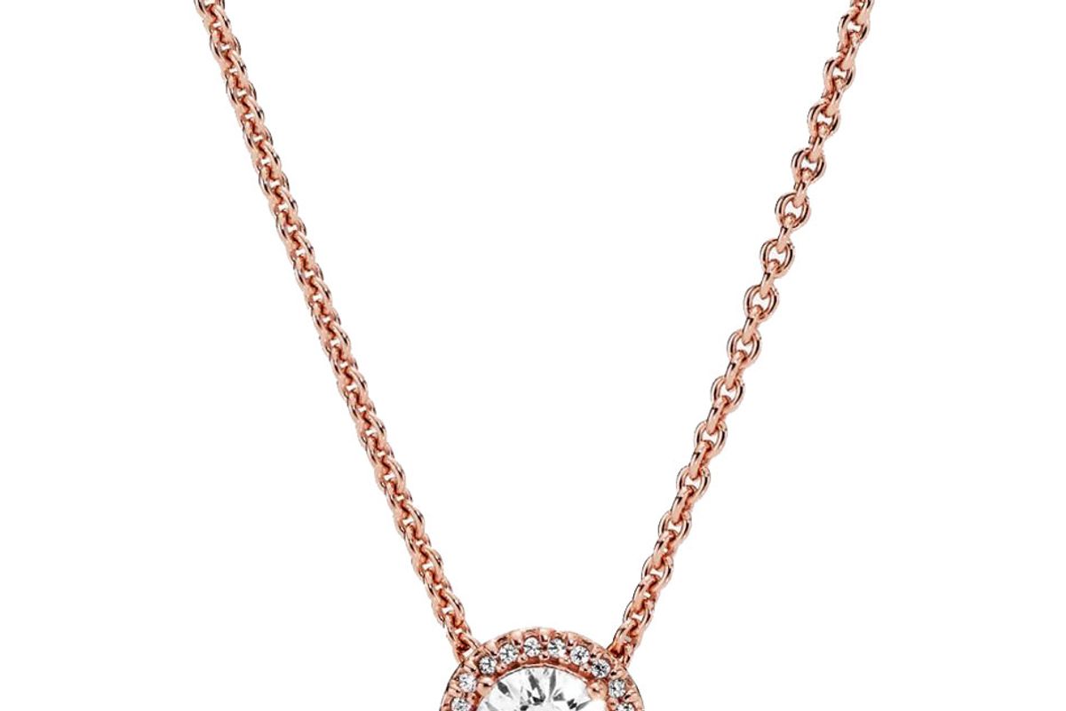 pandora round sparkle halo necklace