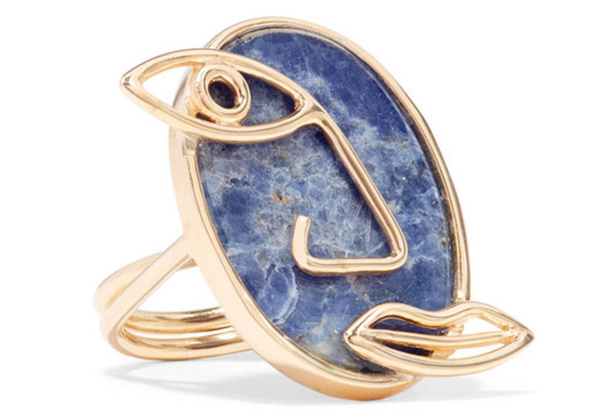 paola vilas pablo gold plated sodalite ring