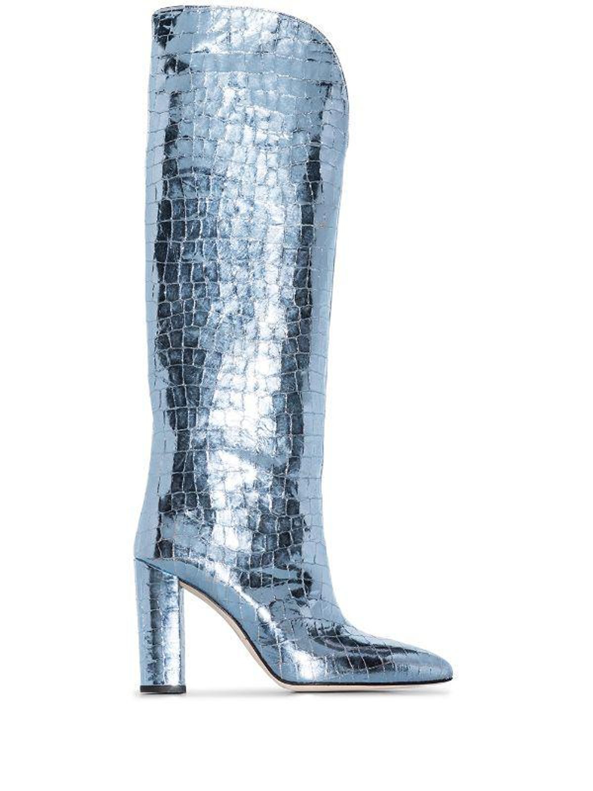 paris texas 100mm metallic crocodile effect boots