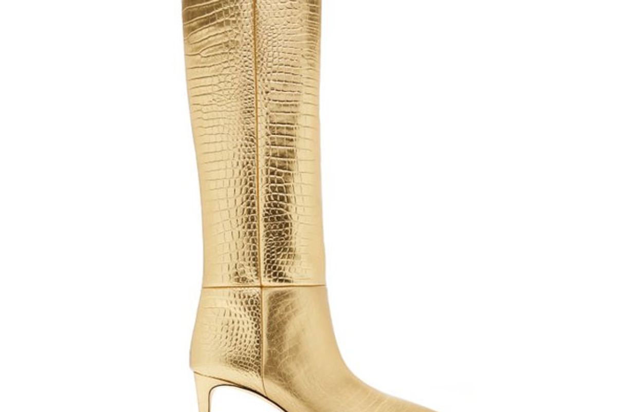 paris texas croc effect metallic leather tall boots