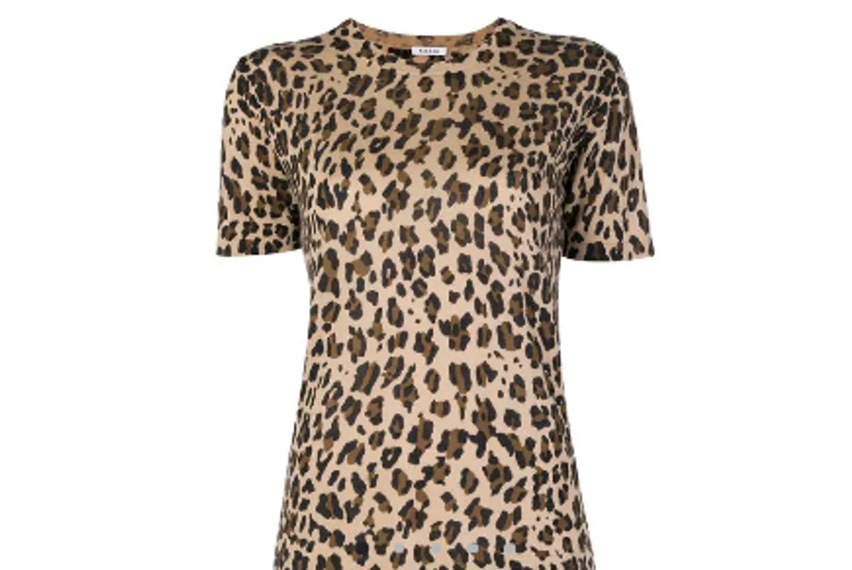 parosh leopard print knitted t shirt